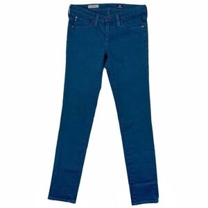 AG Adriano Goldschmied The Stilt Cigarette Jeans in Teal, Low Rise-26R